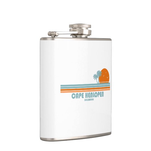 Cape Henlopen Delaware Sun Palm Trees Flachmann (Rechts)