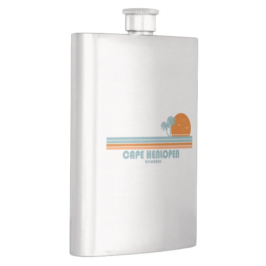 Cape Henlopen Delaware Sun Palm Trees Flachmann (Rechts)