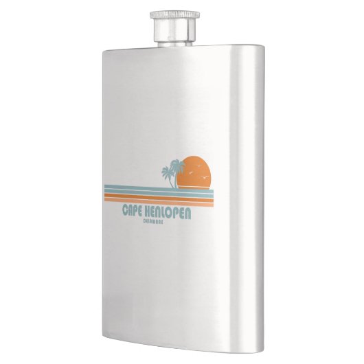 Cape Henlopen Delaware Sun Palm Trees Flachmann (Links)