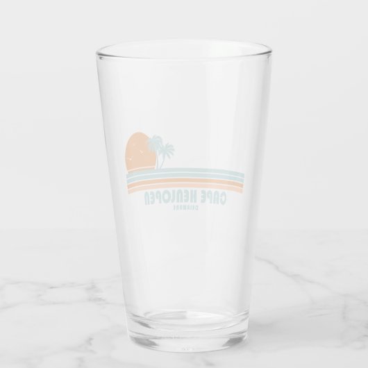 Cape Henlopen Delaware Sun Palm Trees Glas (Rückseite)
