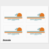 Cape Henlopen Delaware Sun Palm Trees Rechteckiger Aufkleber (Blatt)