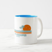 Cape Henlopen Delaware Sun Palm Trees Zweifarbige Tasse (VorderseiteRechts)