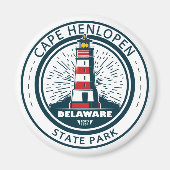 Cape Henlopen Staat Park Delaware Abzeichen Magnet (Vorne)