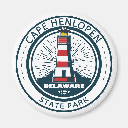 Cape Henlopen Staat Park Delaware Abzeichen Magnet (Vorne)