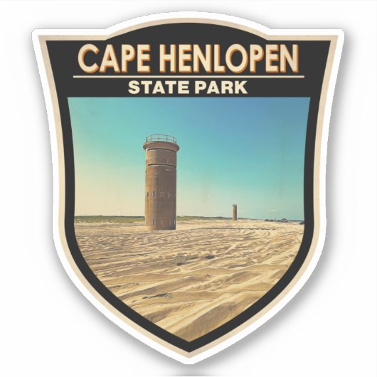 Cape Henlopen Staat Park Delaware Wasserfarbe Aufkleber (Vorderseite)