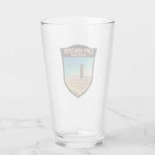 Cape Henlopen Staat Park Delaware Wasserfarbe Glas (Rückseite)