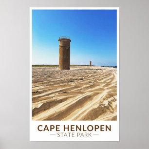 Cape Henlopen Staat Park Delaware Wasserfarbe Poster