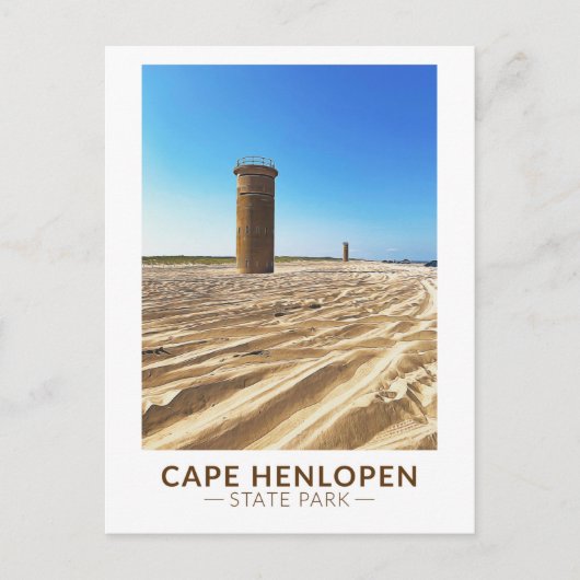 Cape Henlopen Staat Park Delaware Wasserfarbe Postkarte (Vorderseite)