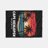 Cape Henlopen State Park Delaware Surfer Retro Fleecedecke (Vorderseite (Horizontal))