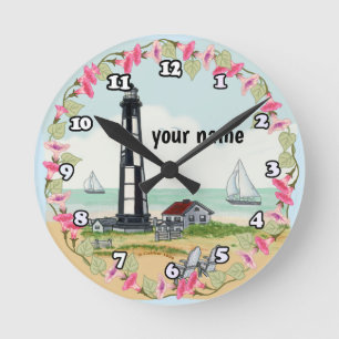 Cape Henry Leuchtturm Runde Wanduhr