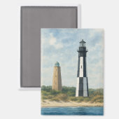 Cape Henry Leuchttürme Magnet (Vorderseite/Rückseite)