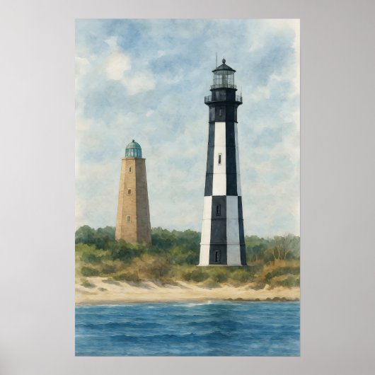 Cape Henry Leuchttürme Poster (Vorne)