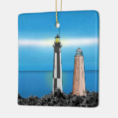 Cape Henry Lighthouse in der Nacht Keramikornament (Links)
