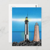 Cape Henry Lighthouse in der Nacht Postkarte (Vorne/Hinten)