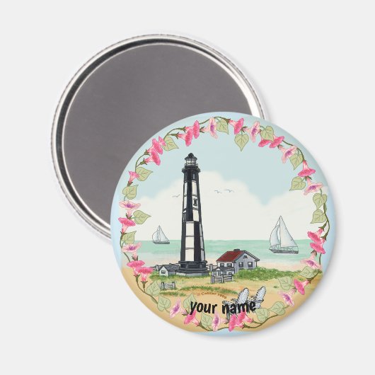Cape Henry Lighthouse Magnet (Vorderseite/Rückseite)