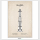 Cape Henry Lighthouse - Virginia - SBD Aufkleber (Blatt)