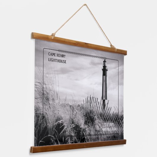Cape Henry Lighthouse Wandteppich Mit Holzrahmen (Gewinkelt)