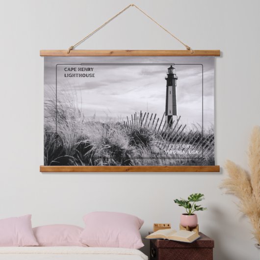 Cape Henry Lighthouse Wandteppich Mit Holzrahmen (Schlafzimmer)