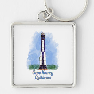 Cape Henry Lighthouse Watercolor - Virginia Schlüsselanhänger