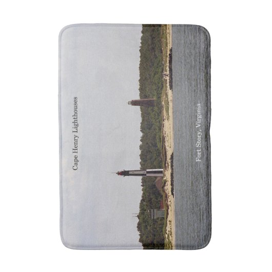 Cape Henry Lighthouses bathmat Badematte (Vorderseite Vertikal)
