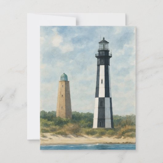 Cape Henry Lighthouses Mitteilungskarte (Vorderseite)