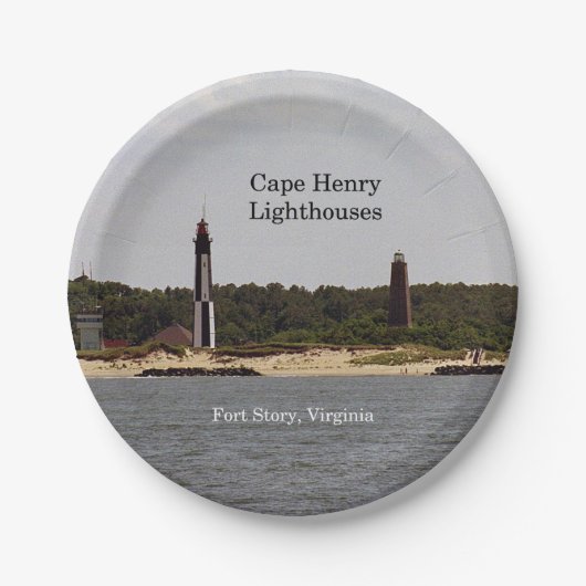 Cape Henry Lighthouses Papiertafel Pappteller (Vorderseite)