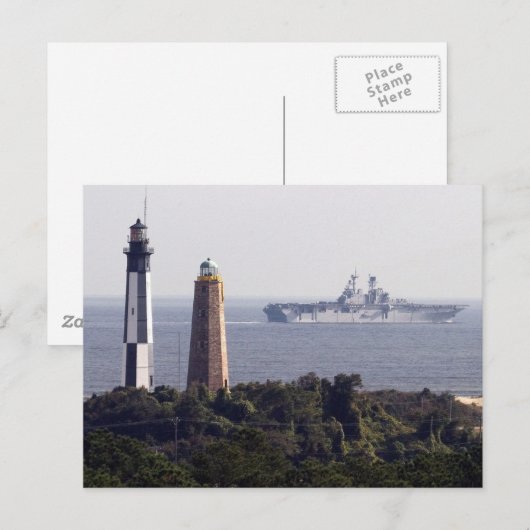 Cape Henry Lighthouses Postkarte (Vorne/Hinten)