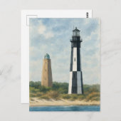 Cape Henry Lighthouses Postkarte (Vorne/Hinten)