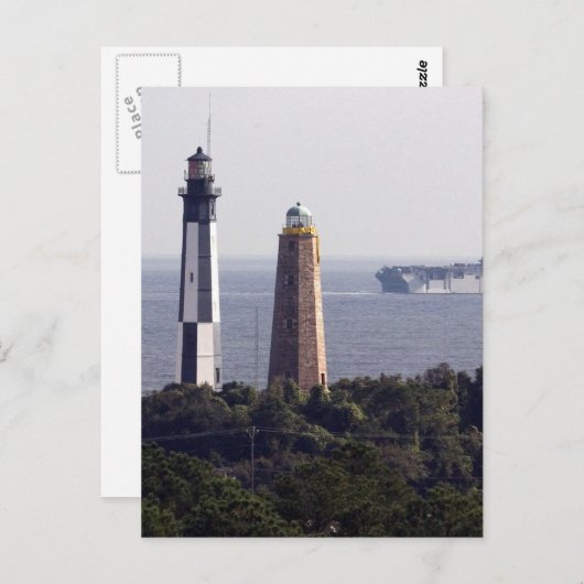 Cape Henry Lighthouses Postkarte (Vorne/Hinten)