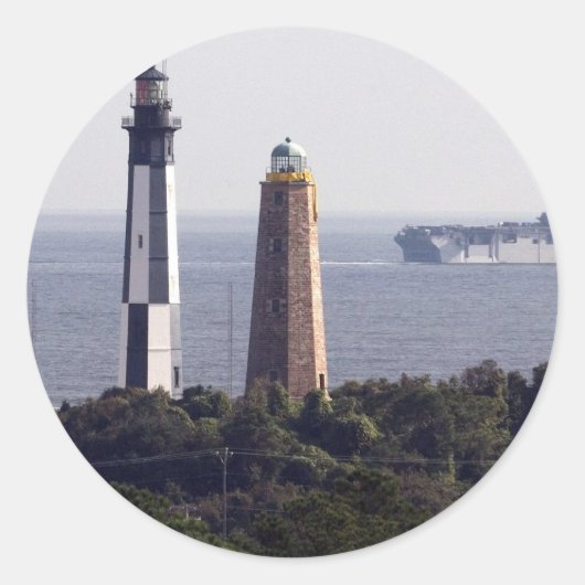 Cape Henry Lighthouses Runder Aufkleber (Vorderseite)