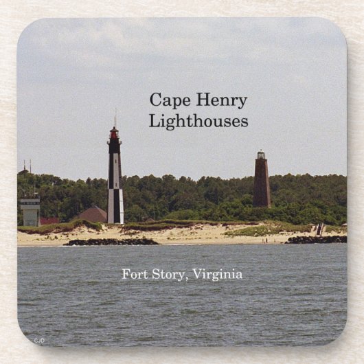 Cape Henry Lighthouses Set von 6 Untersetzer aus K (Vorderseite)