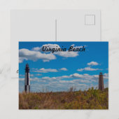 Cape Henry Lighthouses - Virginia Beach Postcard Postkarte (Vorne/Hinten)