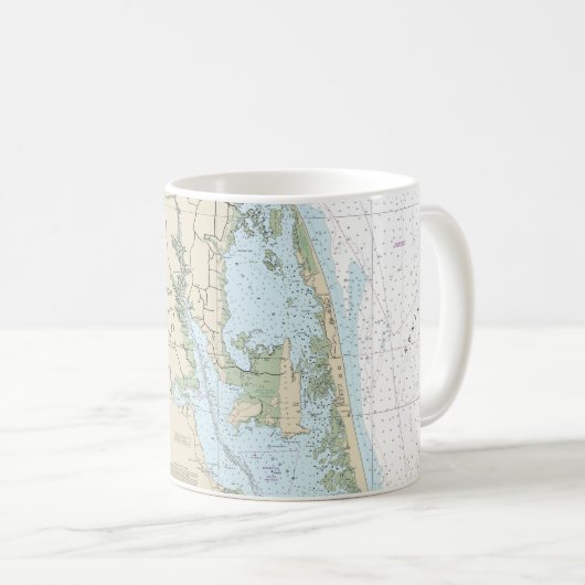 Cape Henry to Currituck Beach Light Nautical Chart Kaffeetasse (VorderseiteRechts)