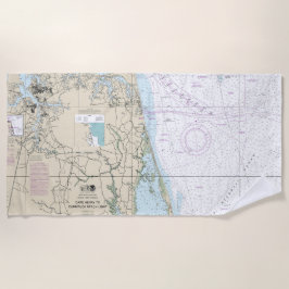 Cape Henry to Currituck Beach Light Nautical Chart Strandtuch
