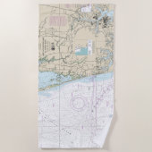 Cape Henry to Currituck Beach Light Nautical Chart Strandtuch (Vorderseite)