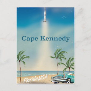 Cape Kennedy, Florida USA Vintage-Reiseplakat Postkarte