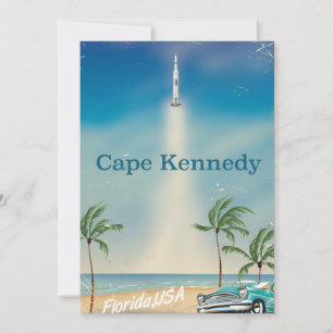 Cape Kennedy Vintage Saturn Fünf Raketenposter