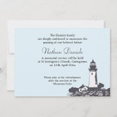 Cape Lighthouse Beerdigungskarte Einladung (Vorderseite)