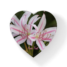 Cape Lilies Heart Glass Paperweight