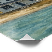 Cape Lookout Leuchtturm Aquarell Poster (Ecke)