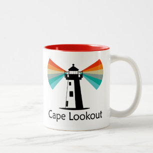 Cape Lookout Leuchtturm North Carolina Regenbogen Zweifarbige Tasse