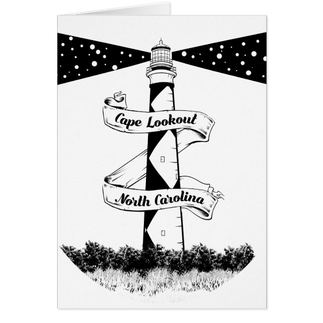 Cape Lookout Leuchtturm Schwarz-Weiß (Vorne)