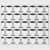 Cape Lookout Leuchtturm Schwarz-Weiß Geschenkpapier (Flach)