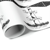 Cape Lookout Leuchtturm Schwarz-Weiß Geschenkpapier (Rolleneckpunkt)