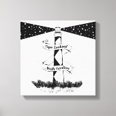 Cape Lookout Leuchtturm Schwarz-Weiß Leinwanddruck (Vorderseite)