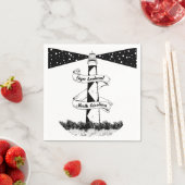 Cape Lookout Leuchtturm Schwarz-Weiß Serviette (Beispiel)