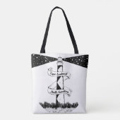 Cape Lookout Leuchtturm Schwarz-Weiß Tasche (Rückseite)