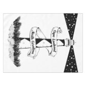 Cape Lookout Leuchtturm Schwarz-Weiß Tischdecke (Vorderseite (Horizontal))