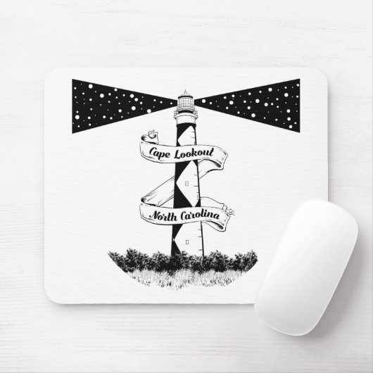 Cape Lookout Lighthouse Mousepad (Mit Mouse)