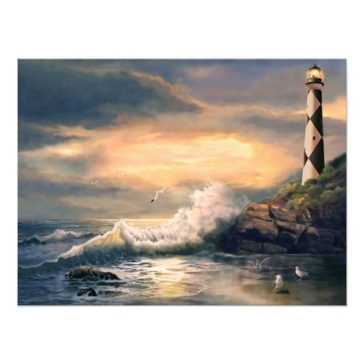 Cape Lookout Lighthouse North Carolina bei Sunset Fotodruck (Vorne)